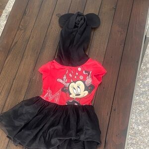 Disney Minnie Mouse Red and Black Hoodie tulle Dress
